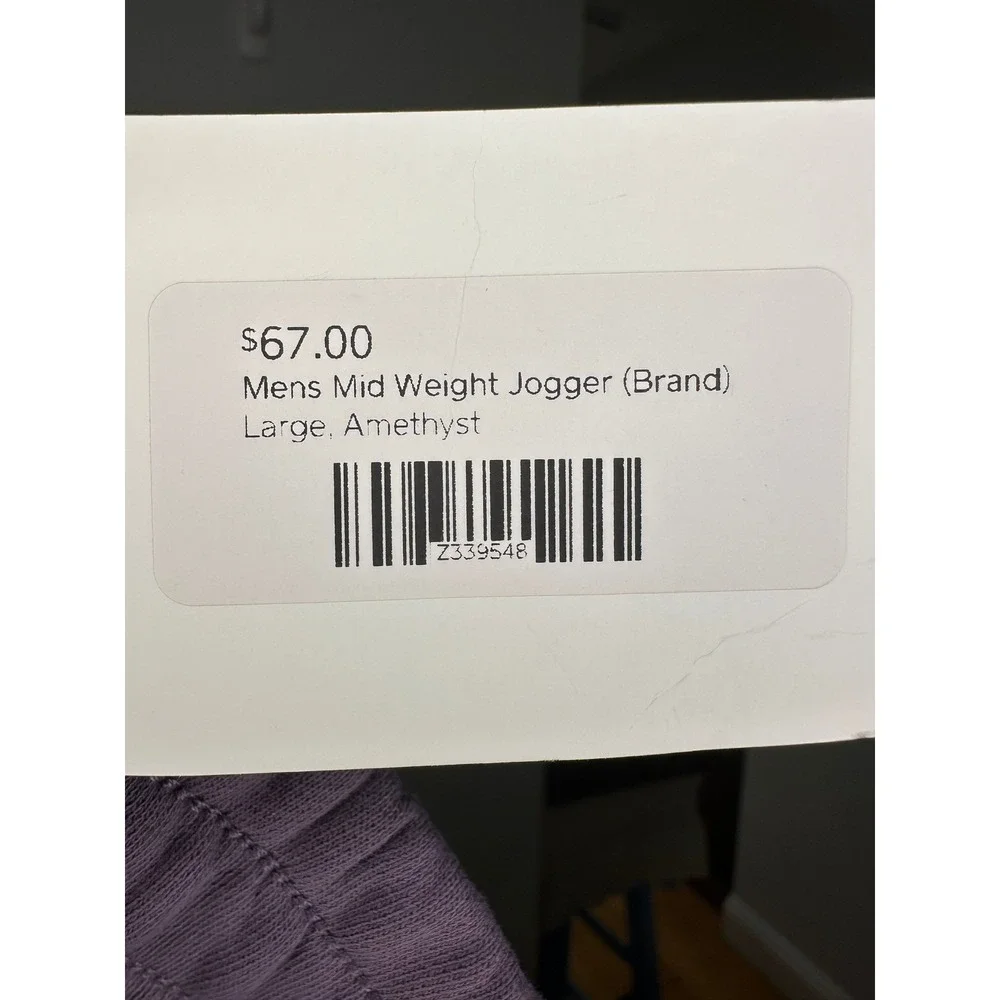 Spark‎ Mens Mid-Weight Jogger Sweatpants Lounge Pants - Amethyst - Large